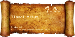 Timmel Vitus névjegykártya